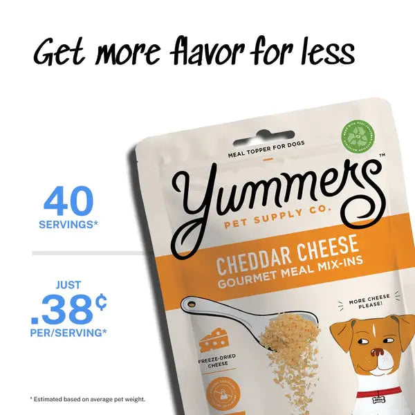 Yummers Gourmet Freeze - Dried Cheddar Cheese Meal Mix - in for Dog Food Topping, 2.5 - ounce Package