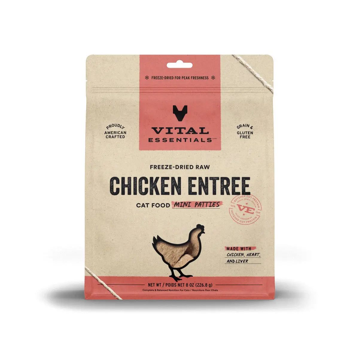 Vital Essentials® Freeze - Dried Raw Mini Chicken Entree Patties for Cats - High - Quality Feline Food