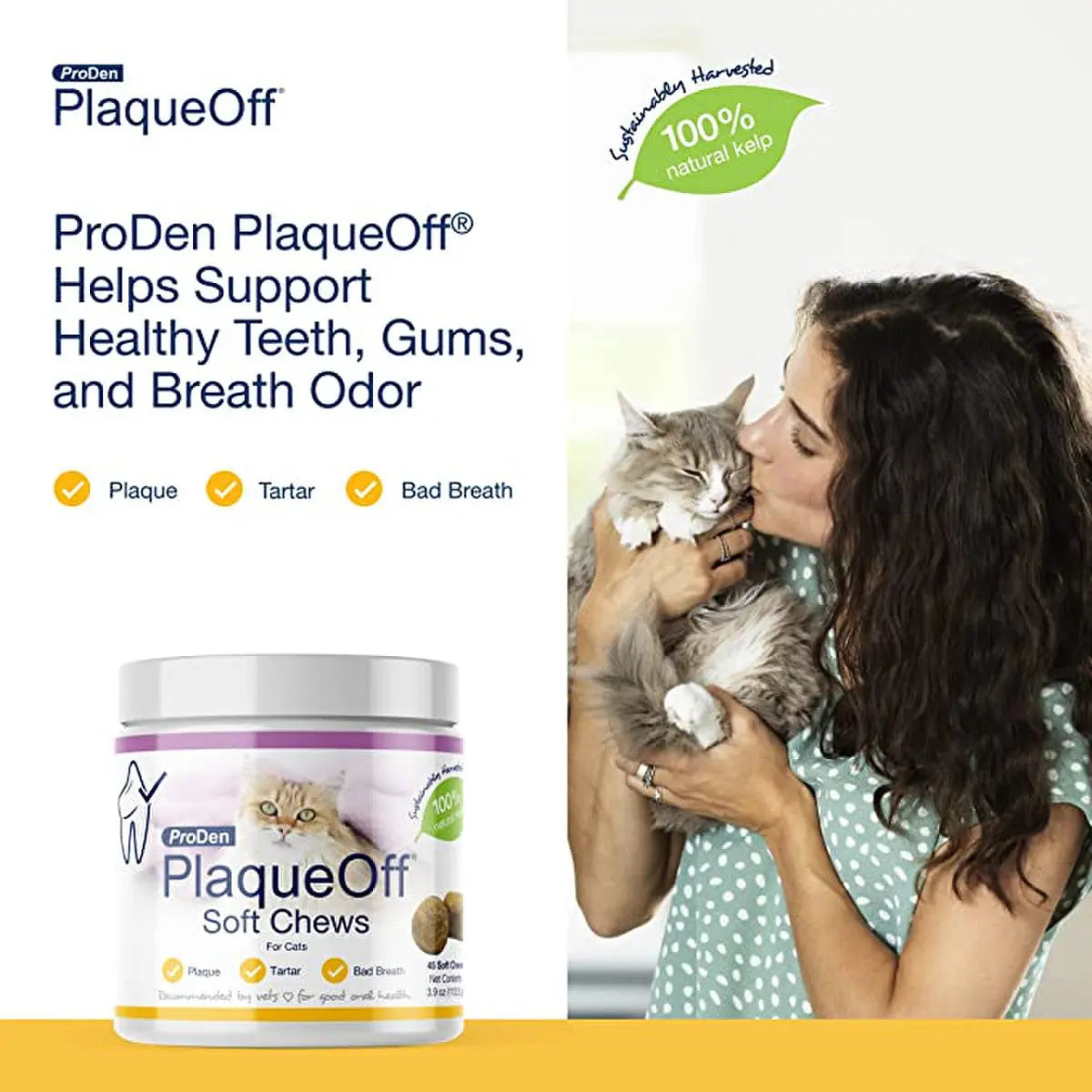 ProDen PlaqueOff Cat Soft Chews Treats - 45 Count for Oral Care