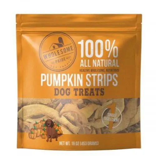 Wholesome Pride All-Natural, Single-Ingredient Dried Pumpkin Strips for Dogs