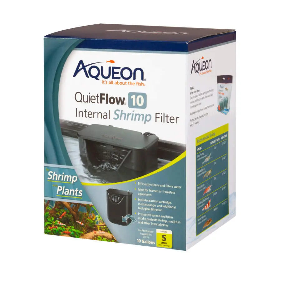 Aqueon QuietFlow Freshwater Internal Filter for Shrimp, Small Fish and Invertebrates
