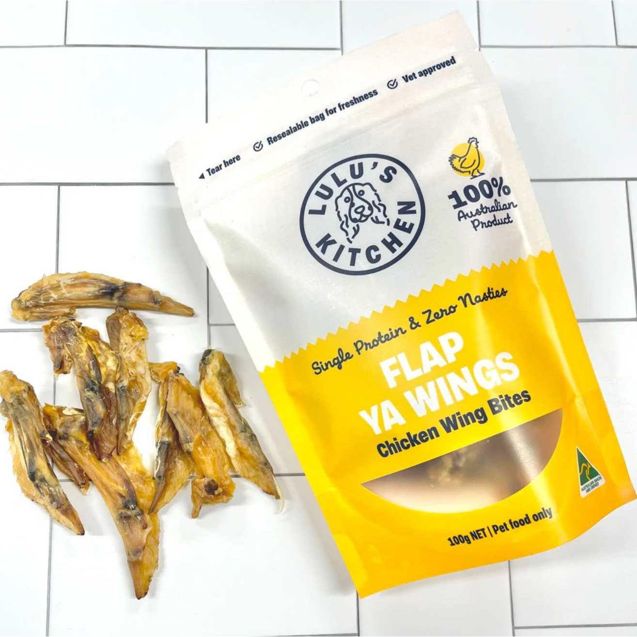 Lulu's Kitchen Air - Dried Chicken Wing Bites: Lean & Nutritious Dog Treats