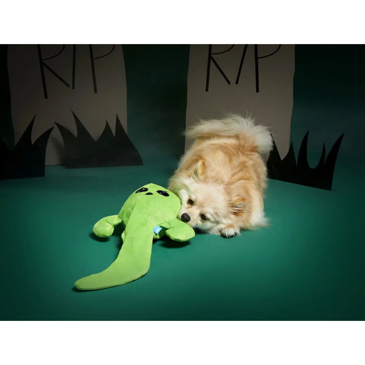 Extra Large BARK Balltergeist Halloween Plush Dog Toy with Hidden Squeaker