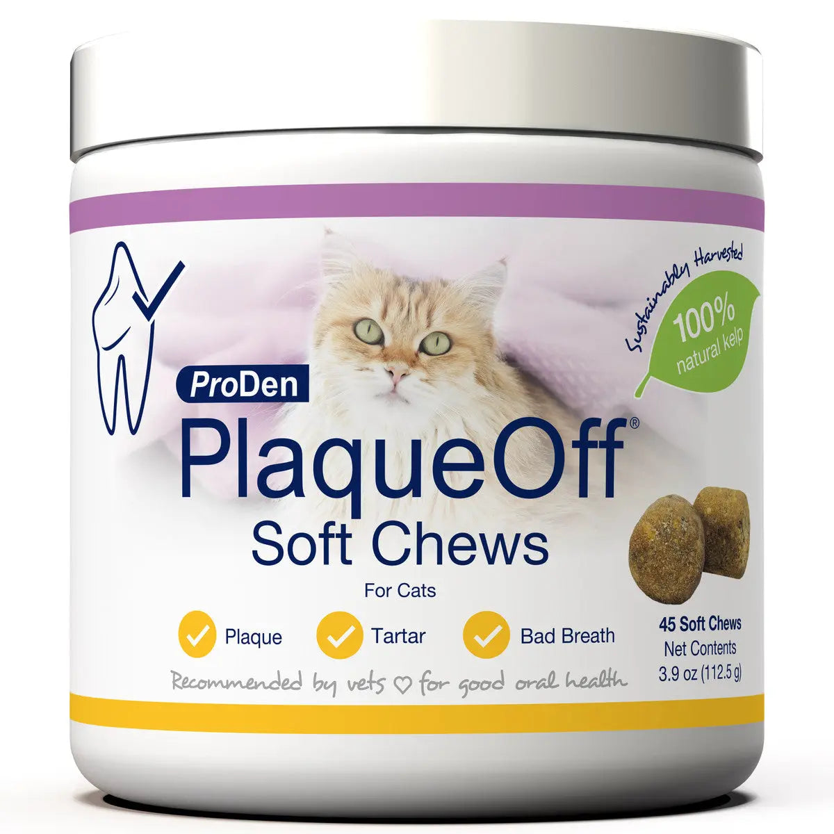 ProDen PlaqueOff Cat Soft Chews Treats - 45 Count for Oral Care