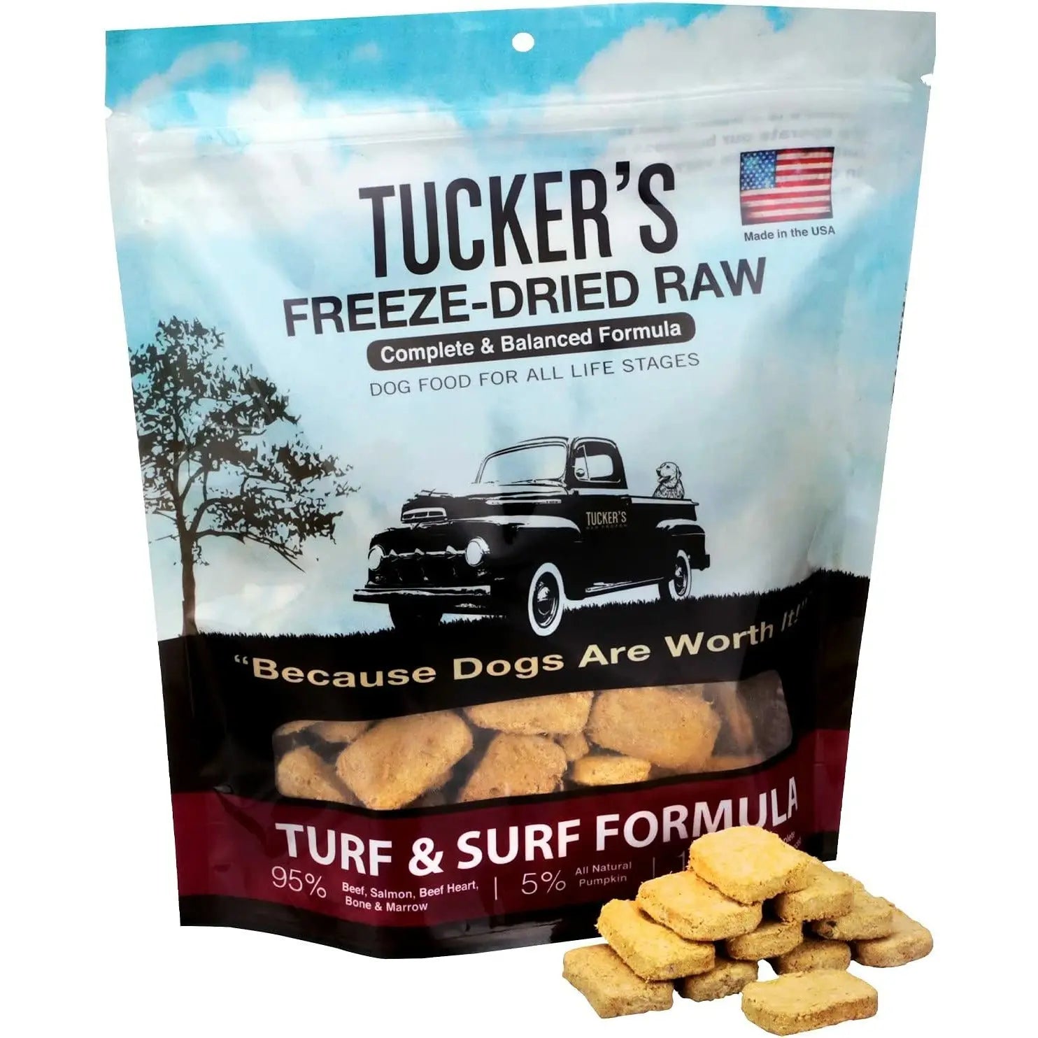 Tucker's® Freeze-Dried Dog Food - Turf & Surf Formula, 14-Ounce Package for Canine Nutrition