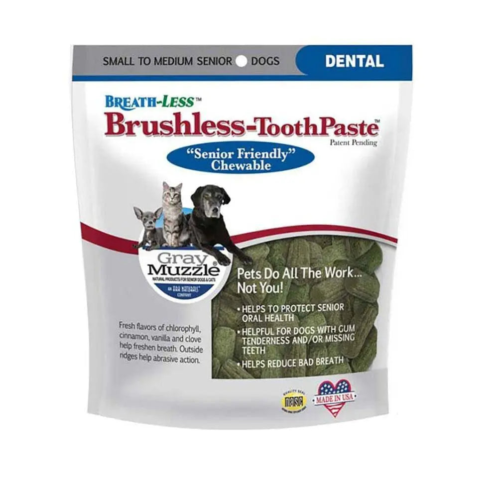 Ark Naturals® Gray Muzzle Brushless Toothpaste Dog Dental Chews for Small to Medium Sized Senior Dogs - 4.1 Oz