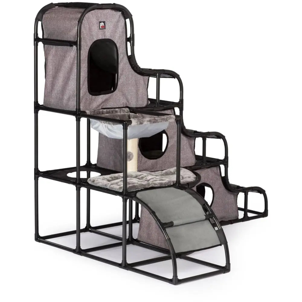 Prevue Pet Products Gray Print Catville Multi - level Cat Tower