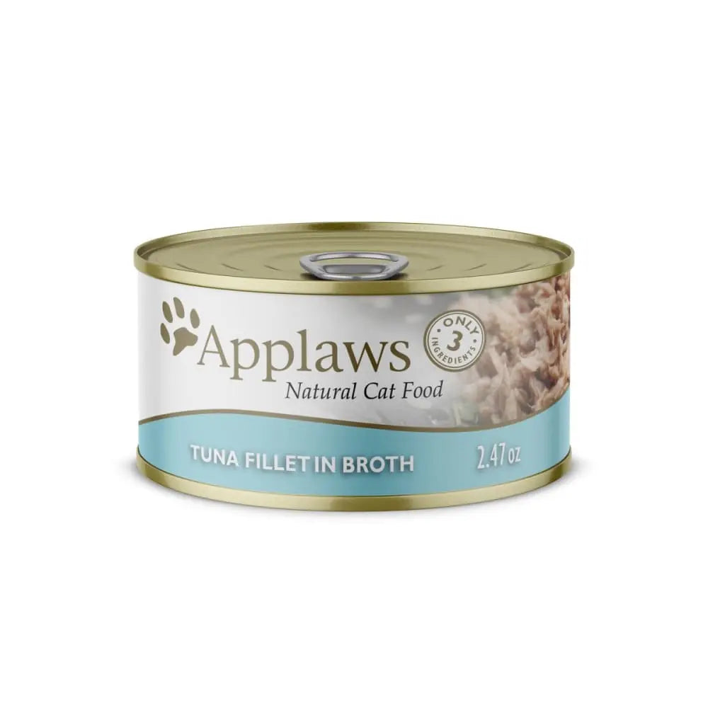 Applaws Natural Canned Wet Cat Food - Tuna Fillet in Fish Broth, Pack of 24 Cans
