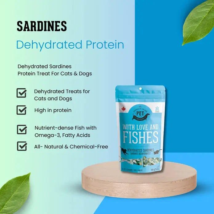 Granville High - Quality Dehydrated Protein Sardine Treats Ideal for Both Dogs and Cats
