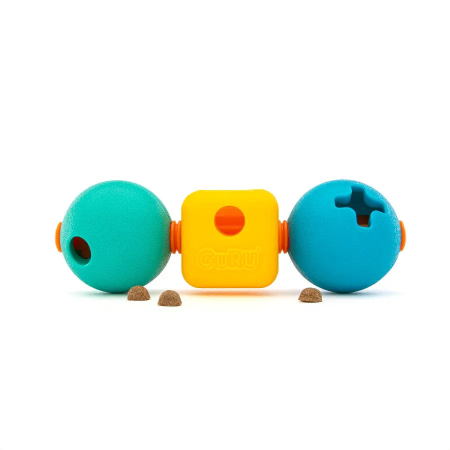 GURU Interactive Treat Trio Dispenser Dog Toy - A Fun and Challenging Plaything for Canines