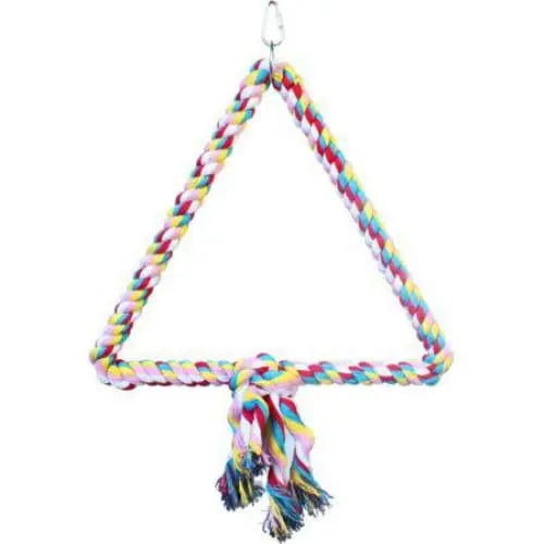 AE Cage Company Happy Beaks Colorful Triangle Cotton Rope Swing for Medium - sized Birds