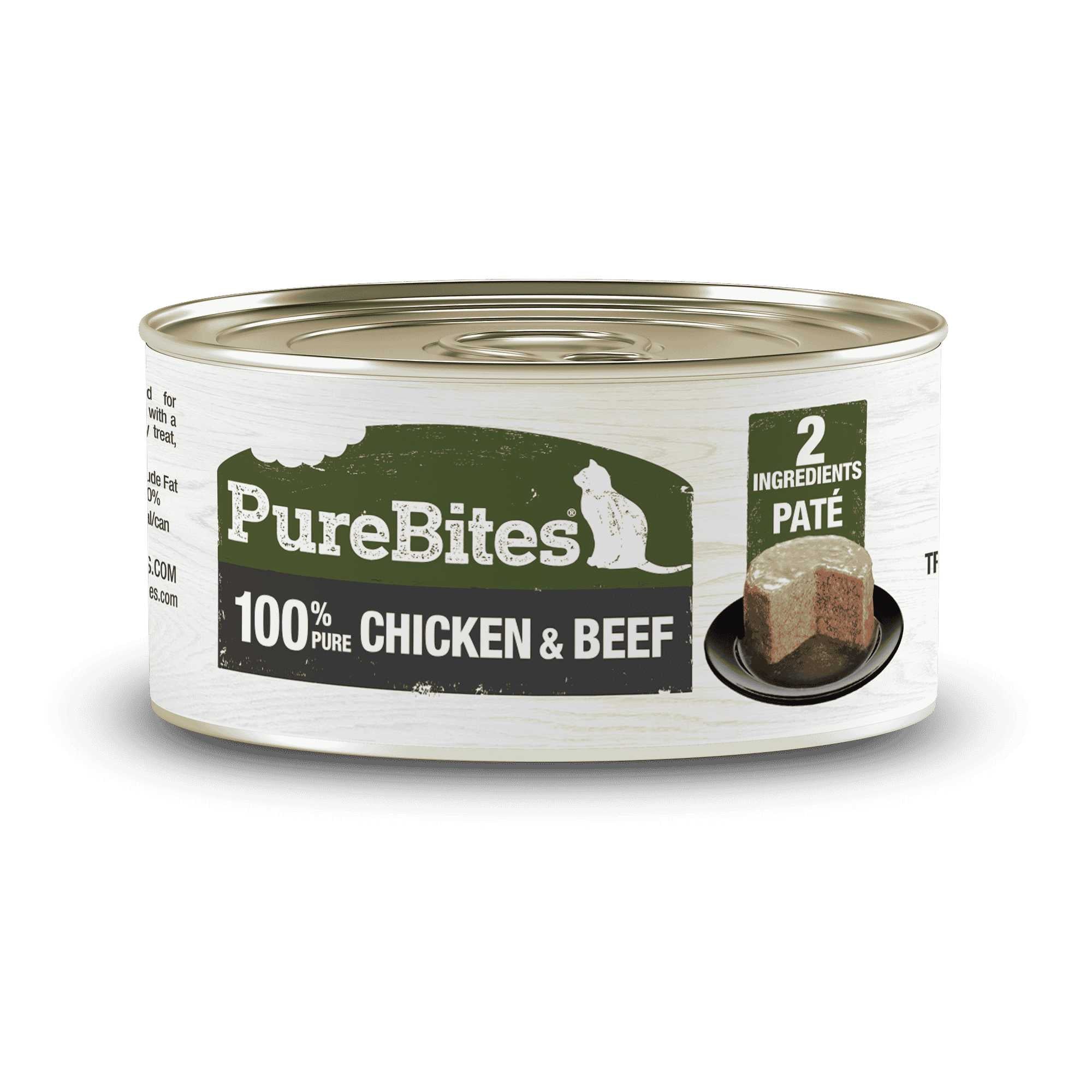 PureBites Premium 100% Pure Chicken and Beef Pure Protein Pate-style Canned Cat Food - Pack of 12, 2.5 oz Each