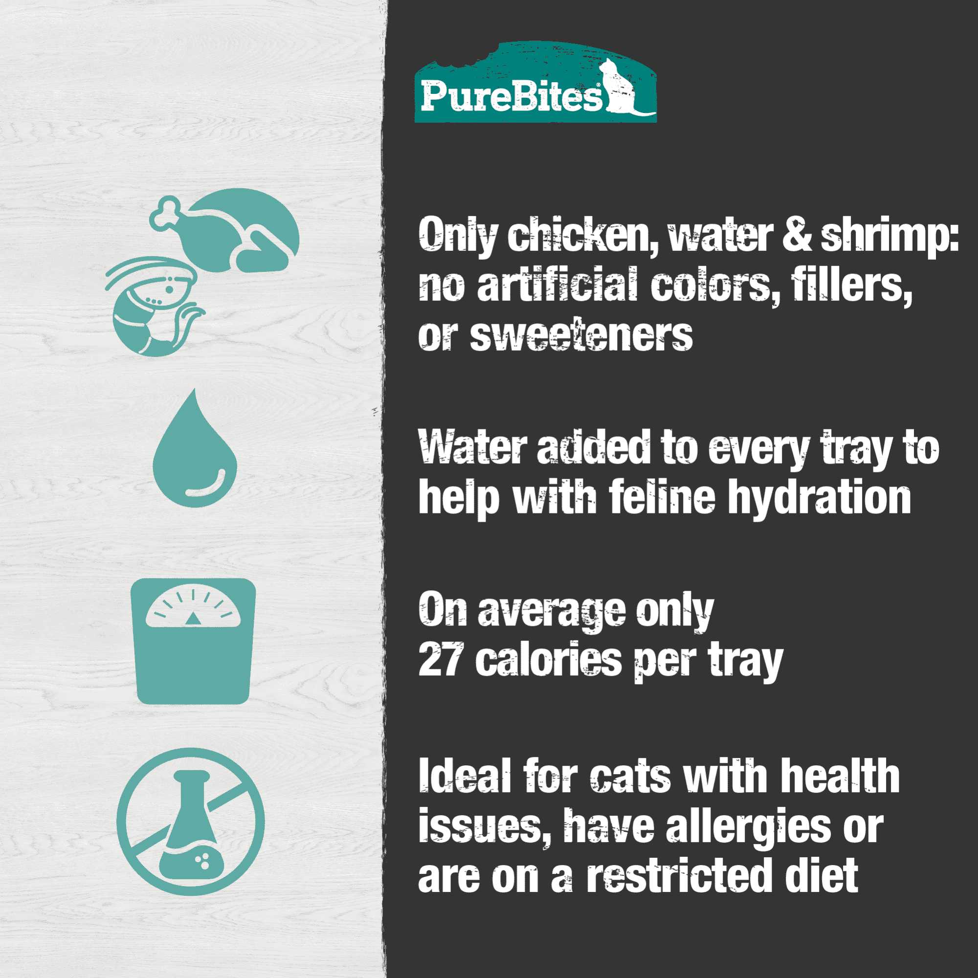 PureBites Mixers Premium Chicken Breast and Wild-Caught Ocean Shrimp in Water Cat Food - Pack of 12 Trays, Each 1.76 oz