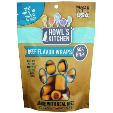 Howl's Kitchen Irresistible Beef & Cheese Flavor Soft Bites Dog Treats - Beef Flavor Wraps