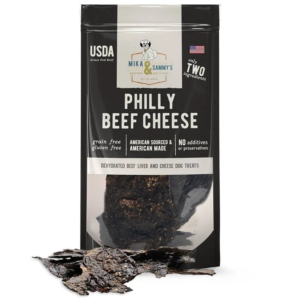 Mika & Sammy’s Premium Dehydrated Dog Treats - 5oz Philly-Style Beef and Cheese Delight