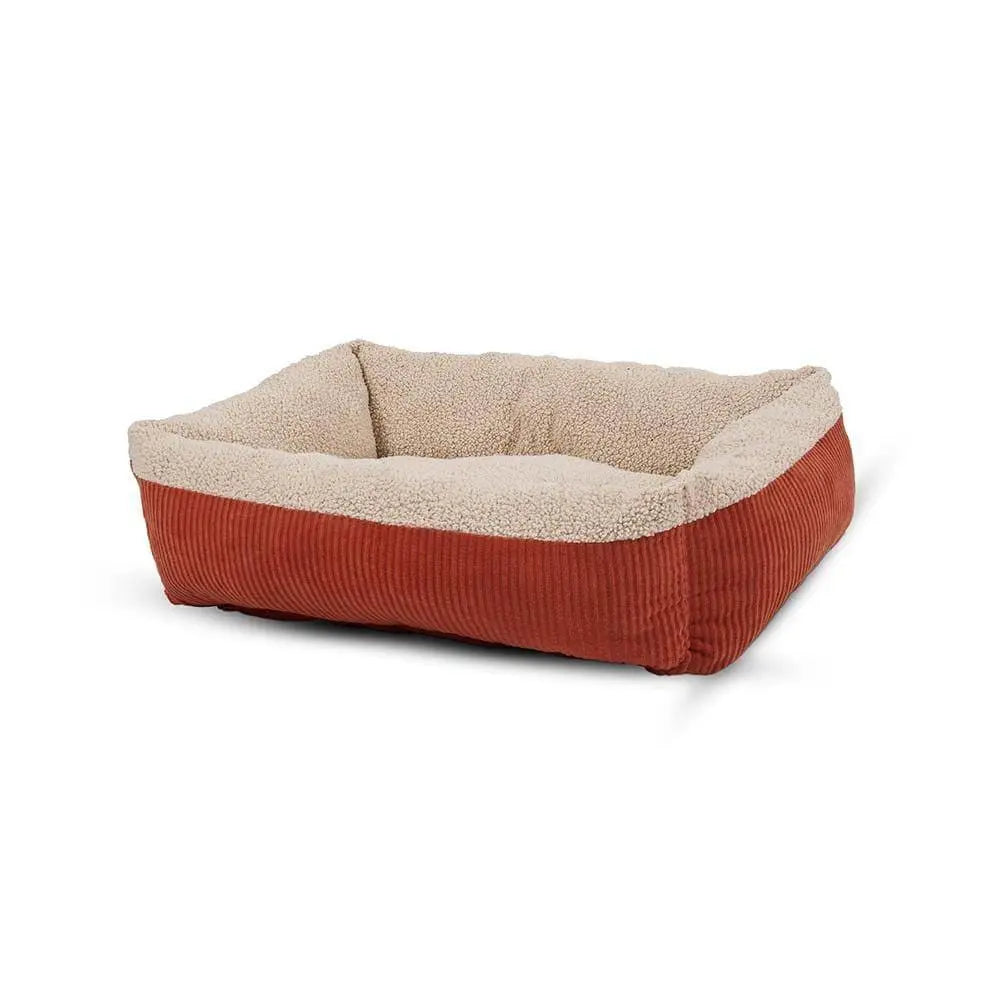Aspen Pet® Small Self-Warming Rectangular Lounger in Barn Red/Cream