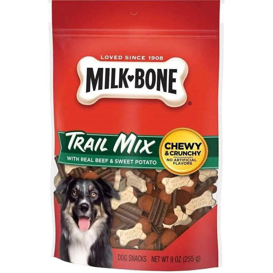 9 oz Milk-Bone Mini Beef Trail Mix Dog Treats, Wholesome and Tasty