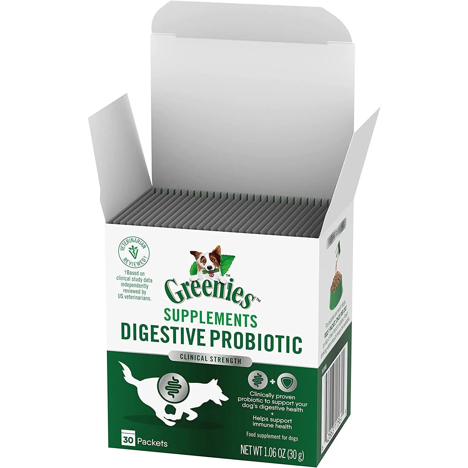 GREENIES High - Potency Digestive Probiotic Clinical - Strength Dietary Supplement for Dogs in 30 - Packet Pack