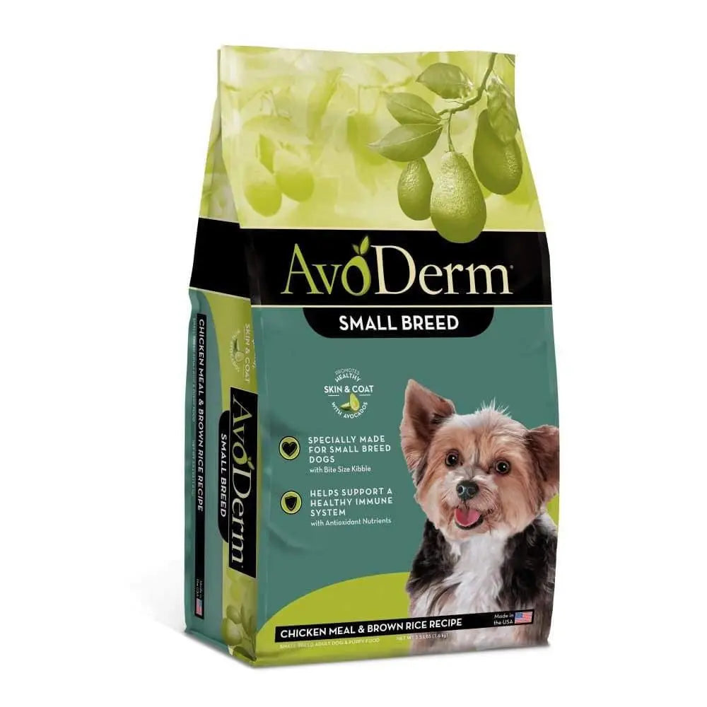 AvoDerm Natural Premium Dry Dog Food for Small Breeds with Chicken Meal and Brown Rice