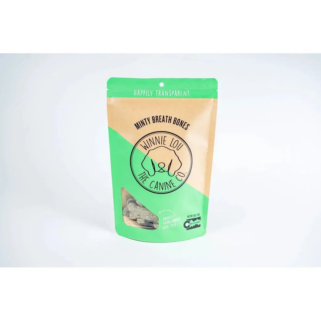 Winnie Lou Premium Minty Breath Bones - Delicious Dog Treats (6.4 oz)