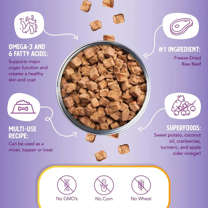 Health Extension Beef Recipe Freeze - Dried Super Bites Raw Dog Food Mixer