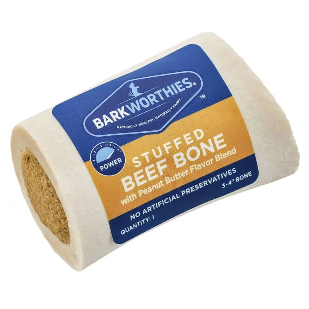 Barkworthies Premium Stuffed Shin Bone for Dogs - A Healthy Chewing Delight