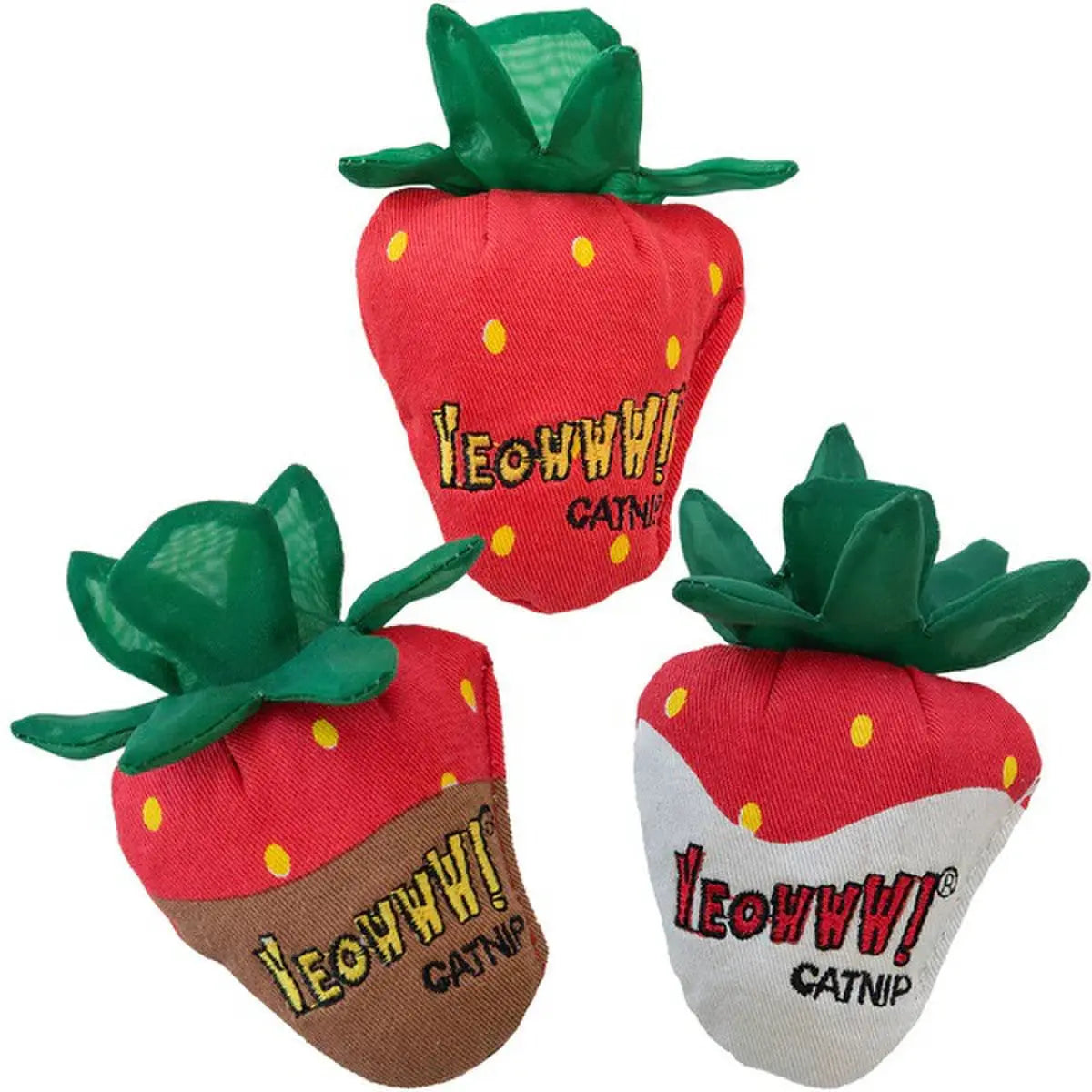 Yeowww! Organic Catnip-Stuffed Strawberry Cat Toys - Multiple Flavors Available