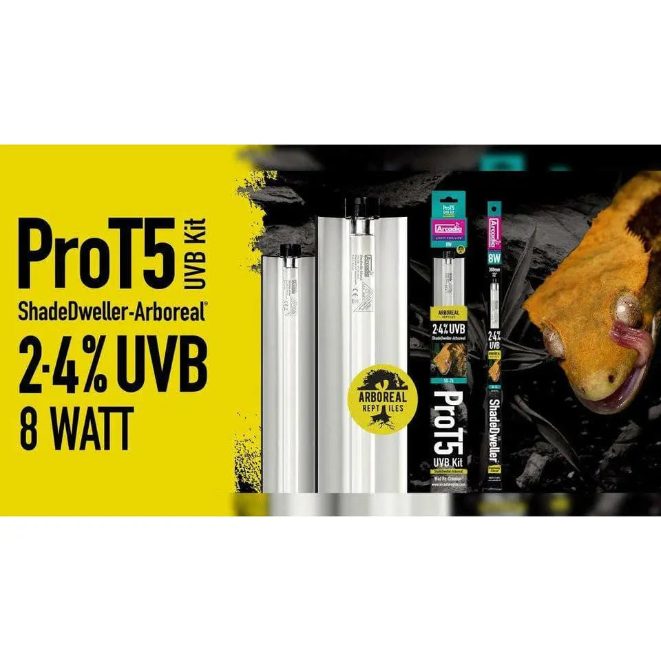 Arcadia ShadeDweller™ ARBOREAL Professional T5 UVB Lighting Kit (110V) with 2.4% UVB Output for Reptiles and Amphibians