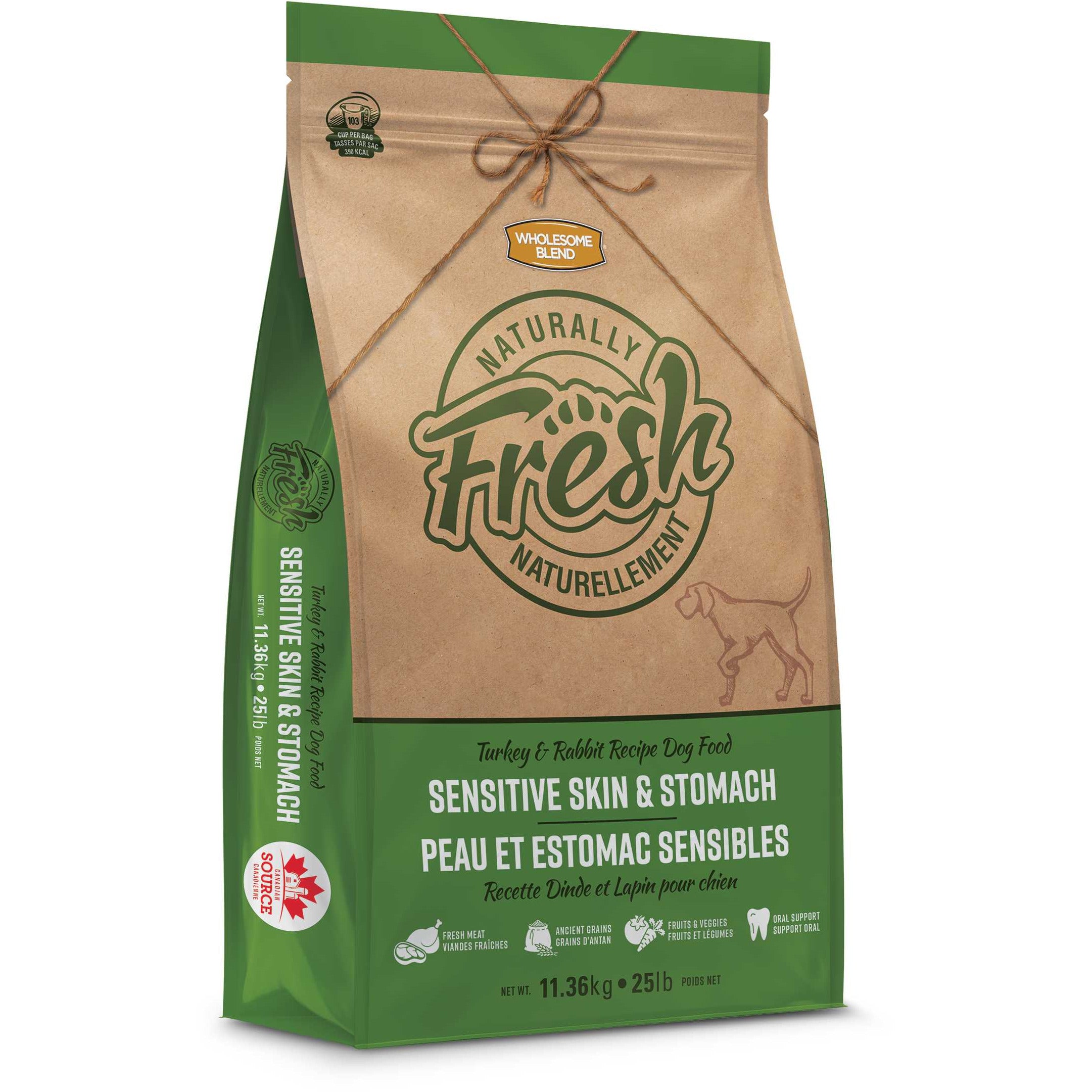 Wholesome Naturally Fresh Turkey & Rabbit Dry Dog Food for Sensitive Skin and Stomach