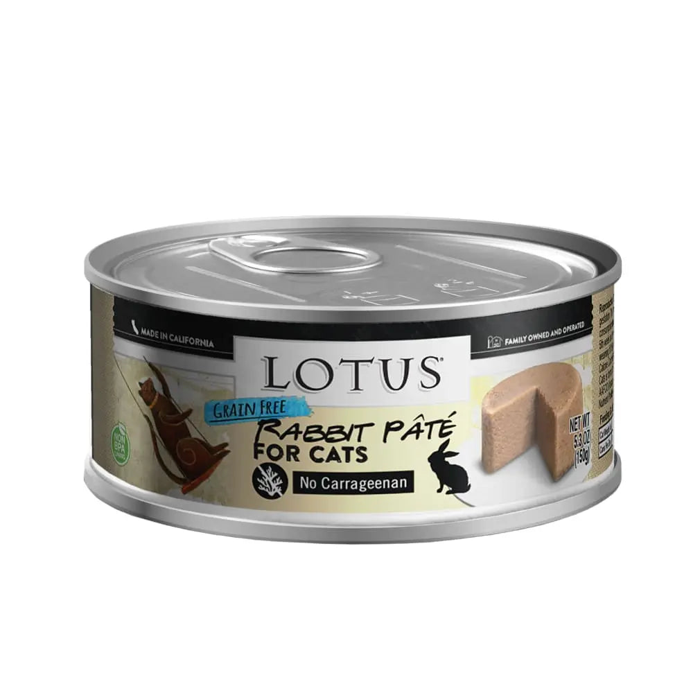 Lotus Premium Grain-Free Rabbit Pate Style Canned Cat Food for Feline Nutrition
