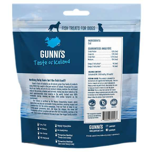 Gunni's Premium Omega-Rich Cod Wafers Dog Treats - 5.0 Ounce All-Natural Snack for Dogs
