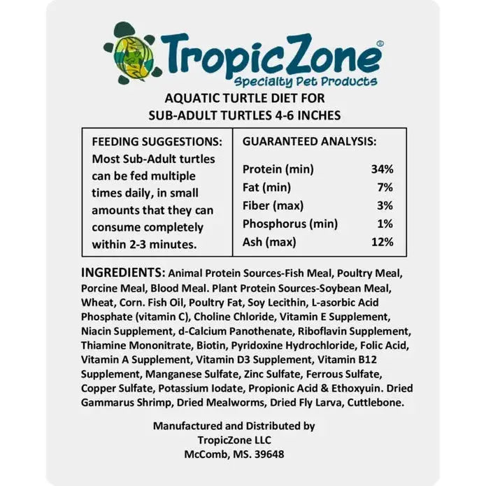 TropicZone Stage-4 Sub - Adult Formula for Aquatic Turtles