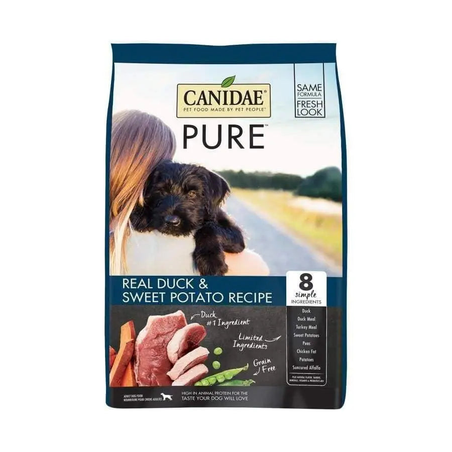 CANIDAE PURE Premium Grain - Free Dry Dog Food with Real Duck & Sweet Potato Recipe, One of the Top - Rated Dog Food Brands