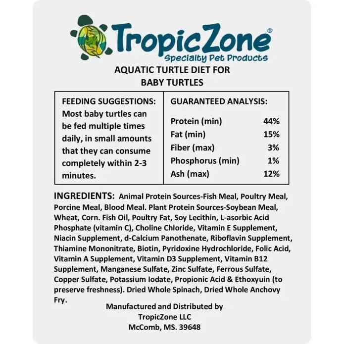 TropicZone High - Quality Aquatic Baby Turtle Diet for Stage - 2 Development