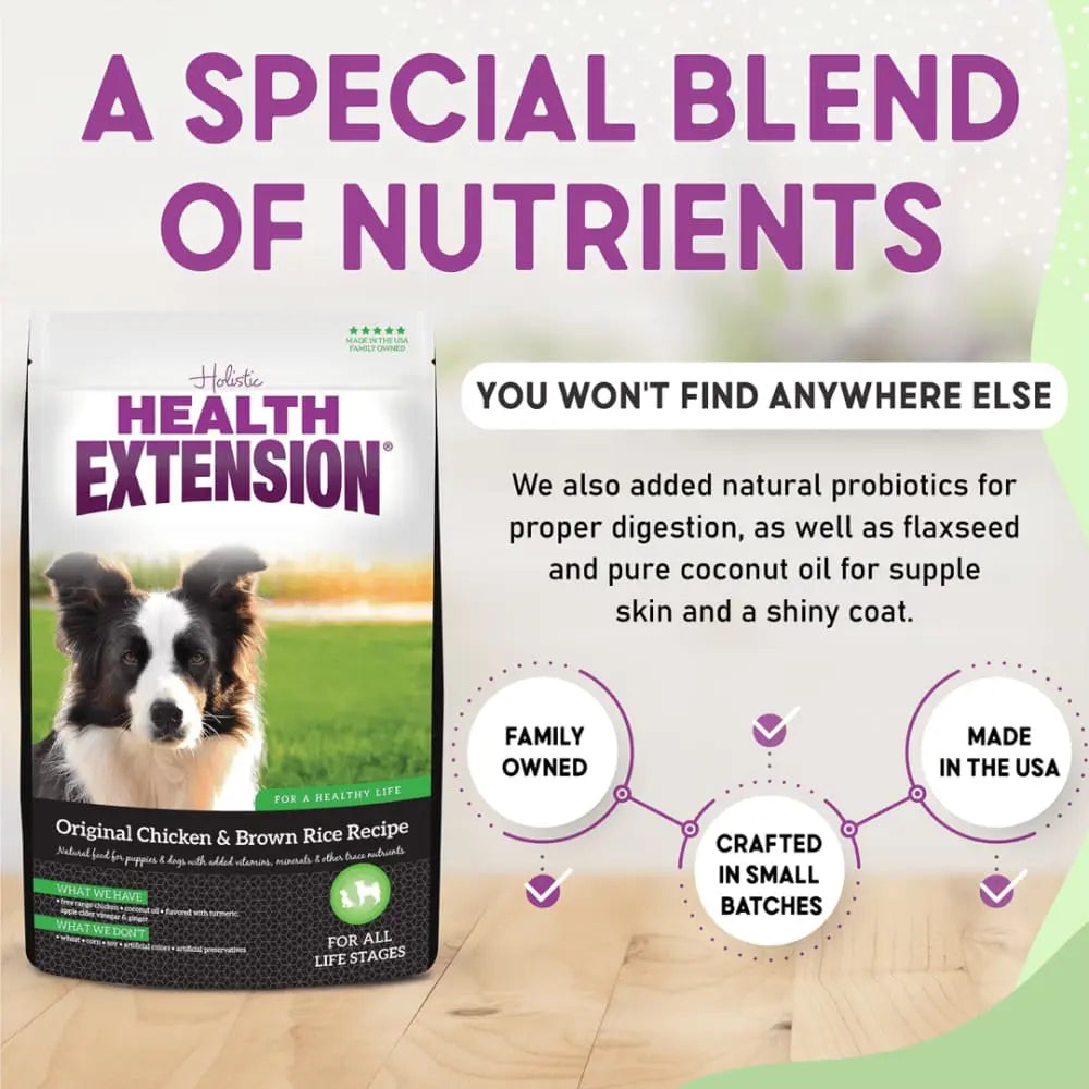 Health Extension Premium Chicken and Brown Rice Dog Food Recipe for All Life Stages