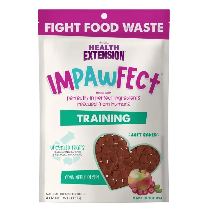 Health Extension Sustainable Impawfect Cranberry-Apple Dog Training Treats, 4 Ounce Package