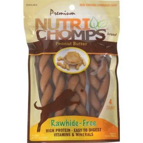 Premium Nutri Peanut Butter Flavor Braids - Pork Chomps with Real Ingredients