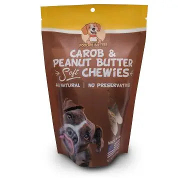 Poochie Butter Soft Chewies Treats with Peanut Butter and Carob