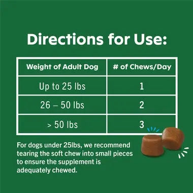Greenies Chicken - Flavored Hip & Joint Dog Supplements for Active Adults & Seniors