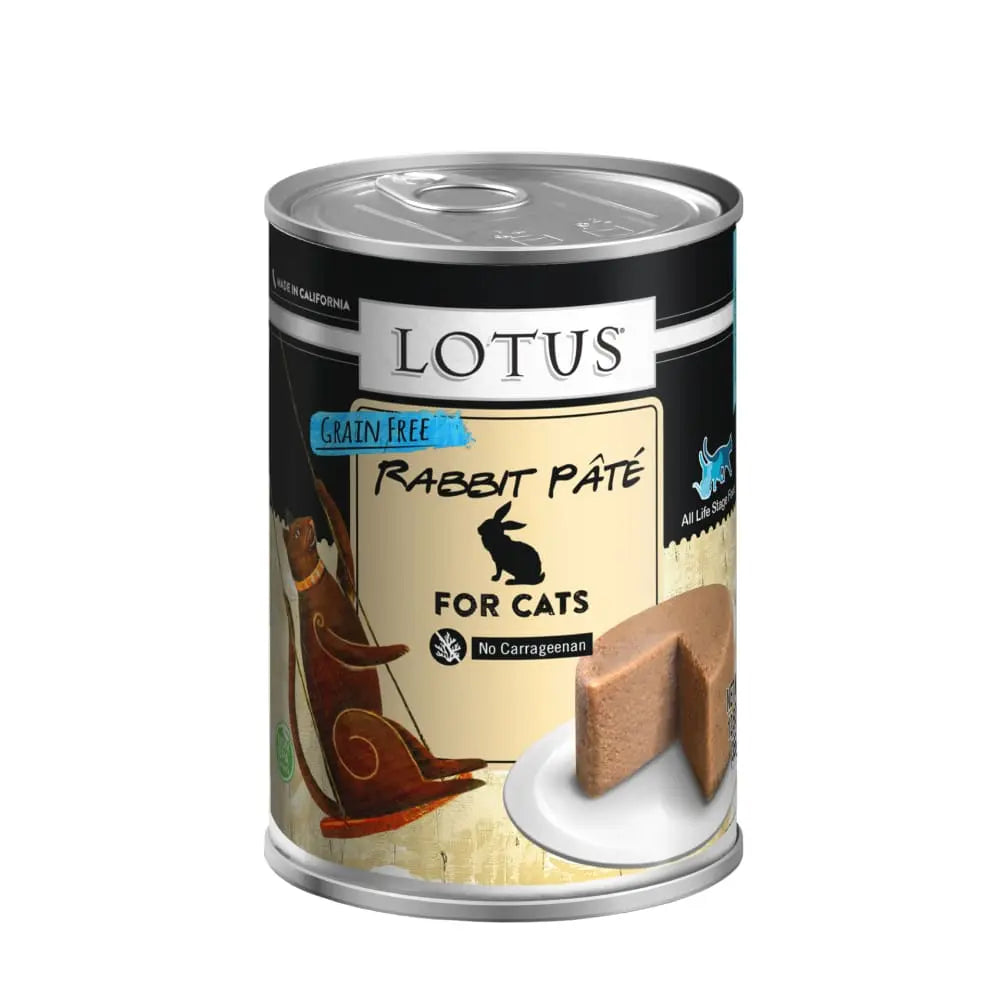 Lotus Premium Grain-Free Rabbit Pate Style Canned Cat Food for Feline Nutrition