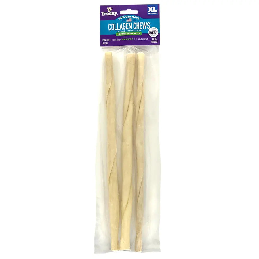 Treatly USA-Made Collagen Chew Twist Rolls for Canine Health and Joy