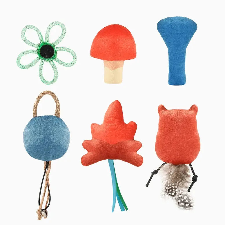 Hugsmart 6-Pack Catnip-Infused Indoor Camping Cat Toys for Playful Kitties