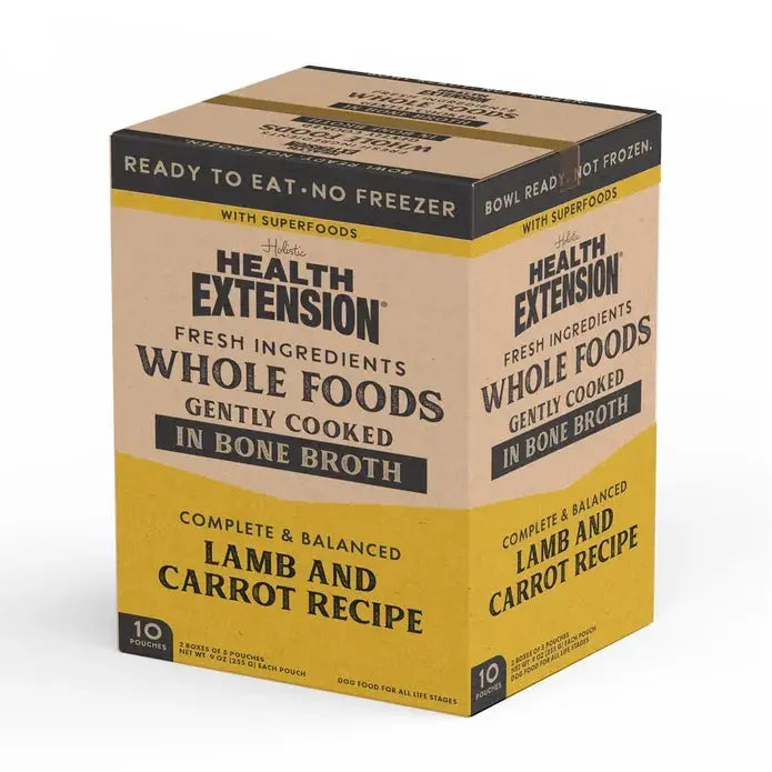 Health Extension Premium Gently Cooked Dog Food Pouches with Lamb & Carrot Recipe, 9 Ounces