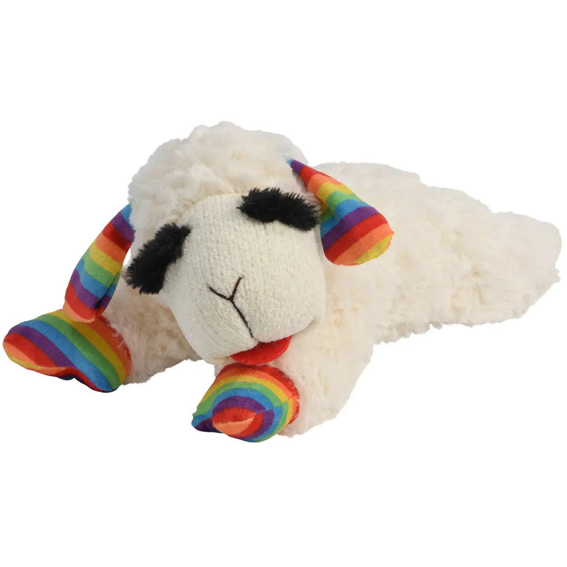 Multipet 10.5-Inch Rainbow Lamb Chop Plush Dog Toy