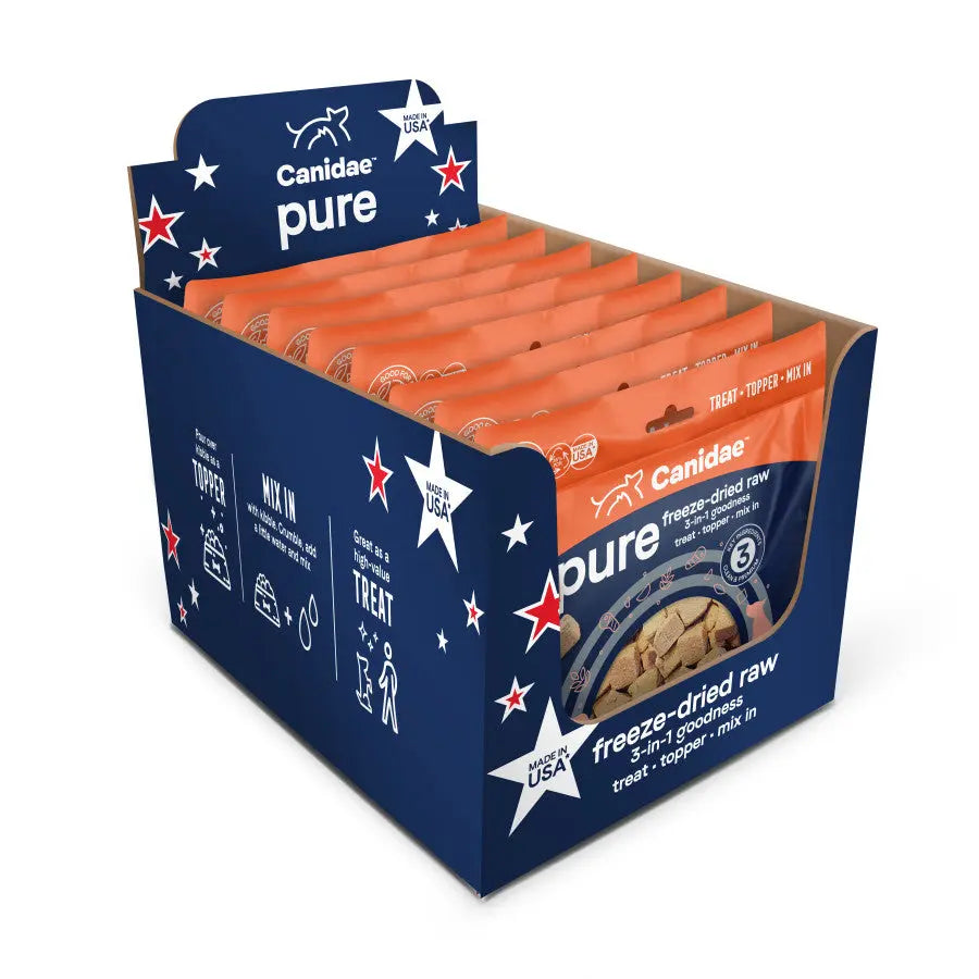 CANIDAE PURE 3-in-1 Freeze-Dried Raw Beef, Barley & Quinoa Dog Treat, 2.5 oz (8 Pc)