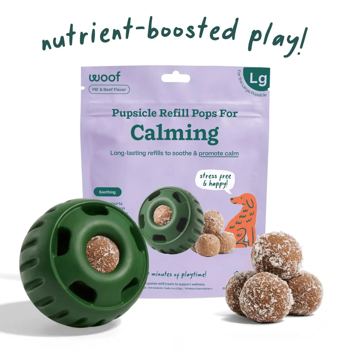 Woof Pet Calming Wellness Frozen Treat Pops - Long - Lasting Pupsicle - Style Treats for Dogs