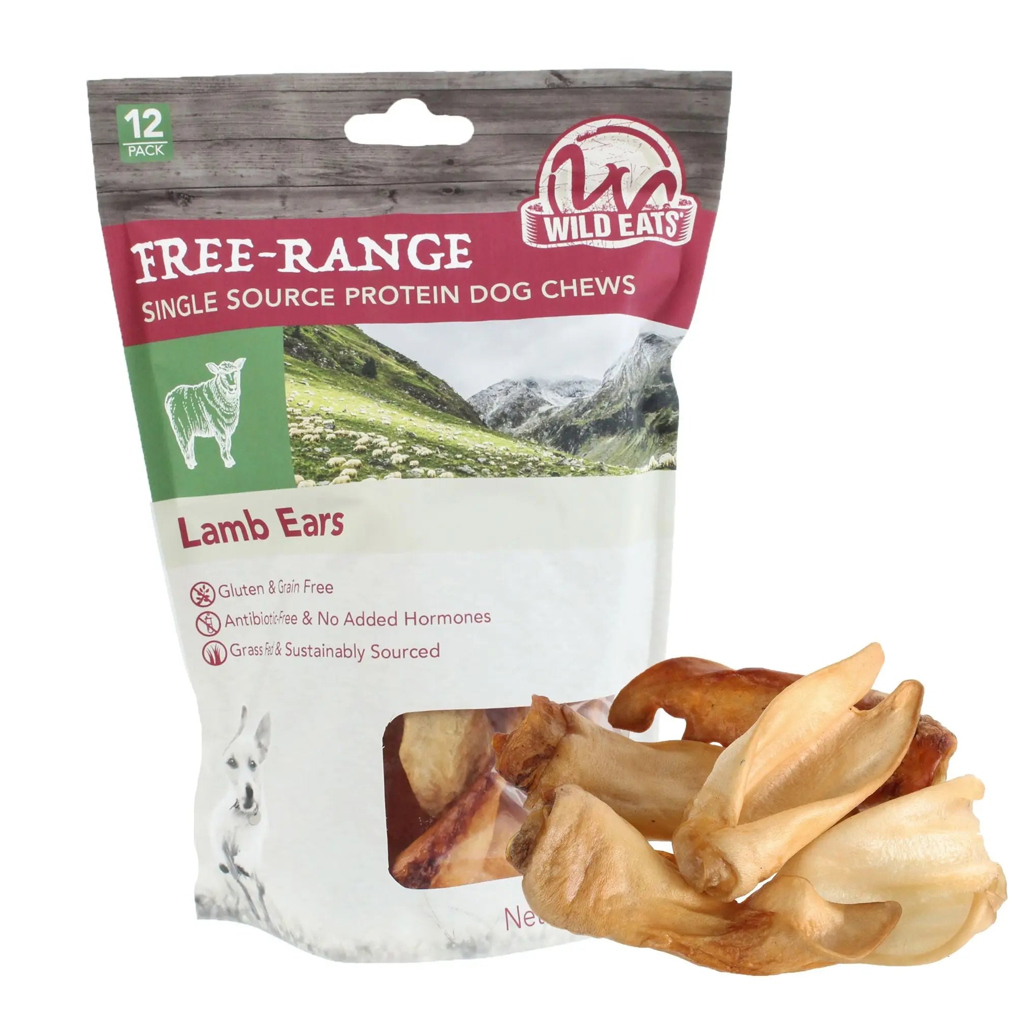 Wild Eats® Premium New Zealand Grass - Fed Natural Lamb Ear Chews for Dogs