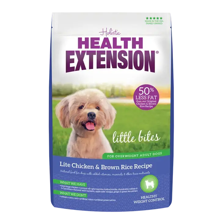 Health Extension Small Bites Lite Chicken and Brown Rice Formula Dry Dog Food for Overweight, Spayed, Neutered or Senior Dogs