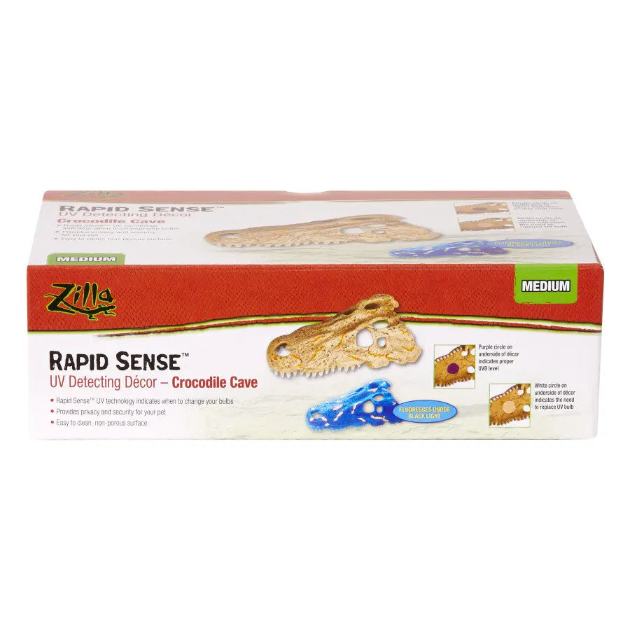 Zilla Decorative Crocodile Skull Rapid Sense Reptile Supply for Optimal UV Detection