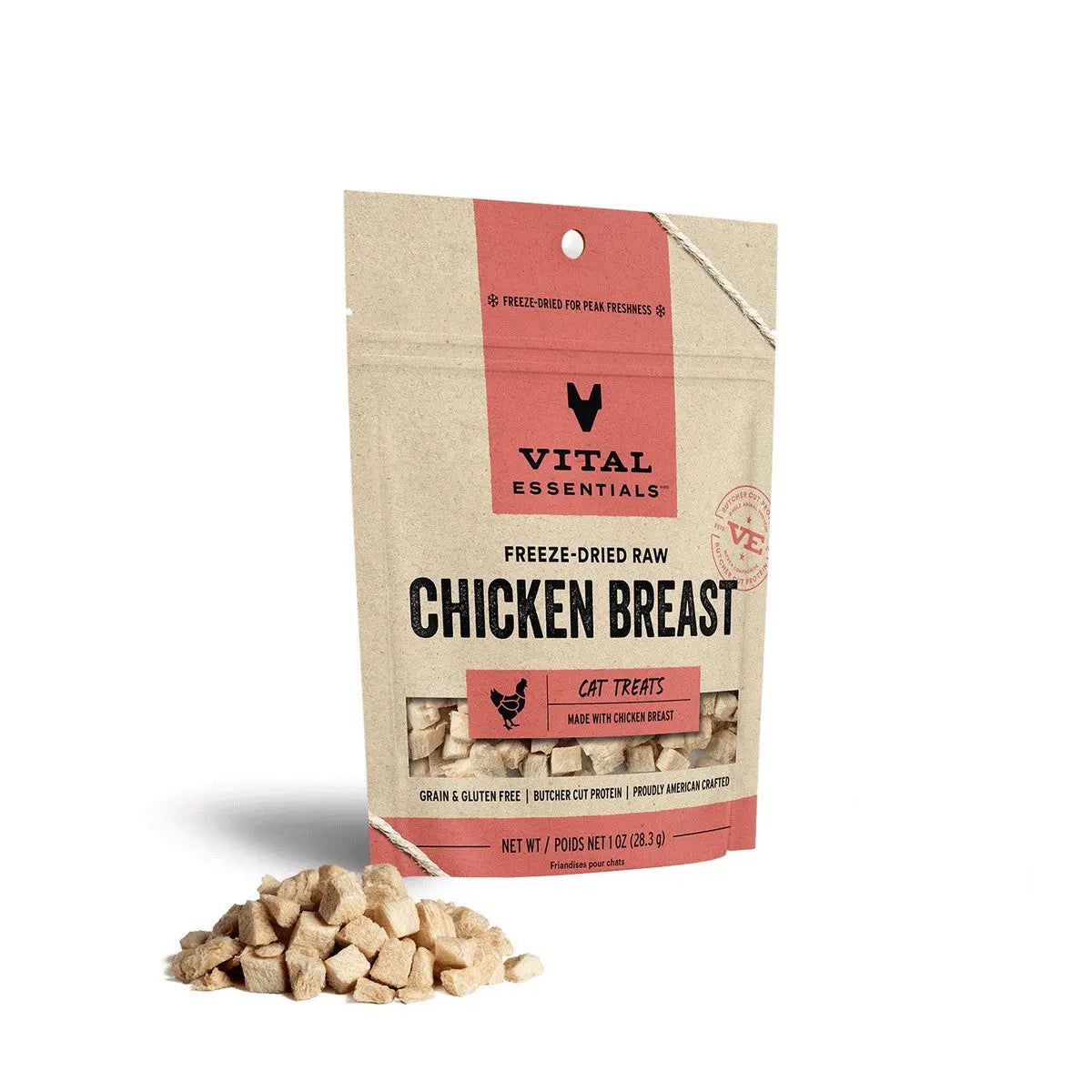 Vital Essentials® 1 oz Freeze-Dried Gourmet Chicken Breast Treats for Cats
